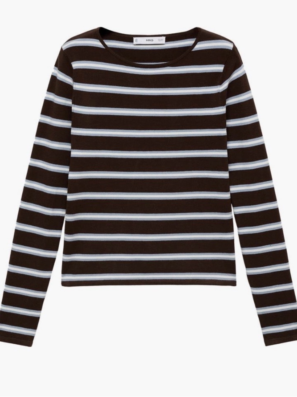 Mango Striped Jersey Top (Size Large) NWT